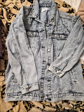 Ci Sono Light Wash Studded Denim Jacket